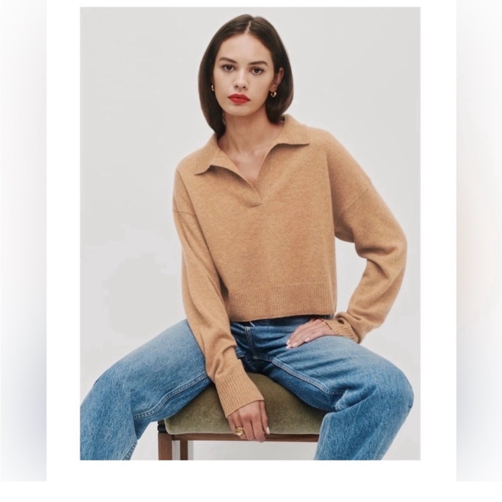 Reformation Cashmere Polo Sweater, size 2X